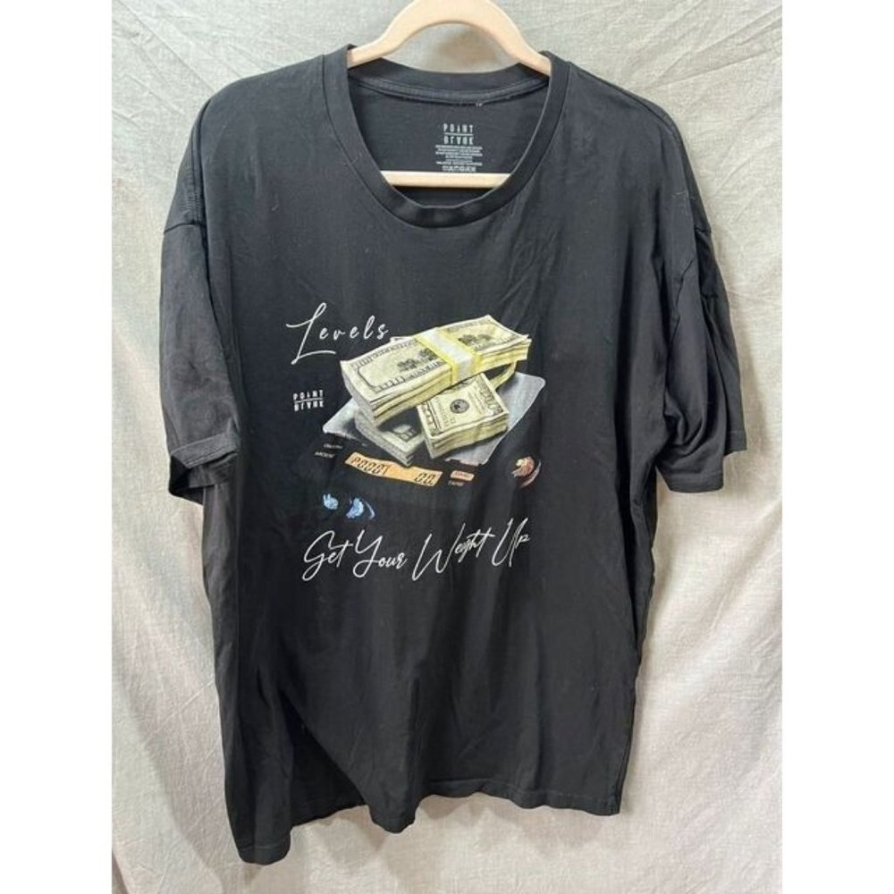 Get Your Weight Up‎ Money Shirt Adult 2XL Black Short Sleeve Pullover Tee Mens